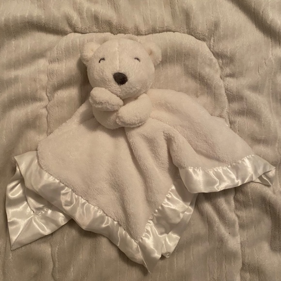 Carter's White Polar Bear Satin Underside Baby Lovey 2018 Style # 67607 - Picture 1 of 4